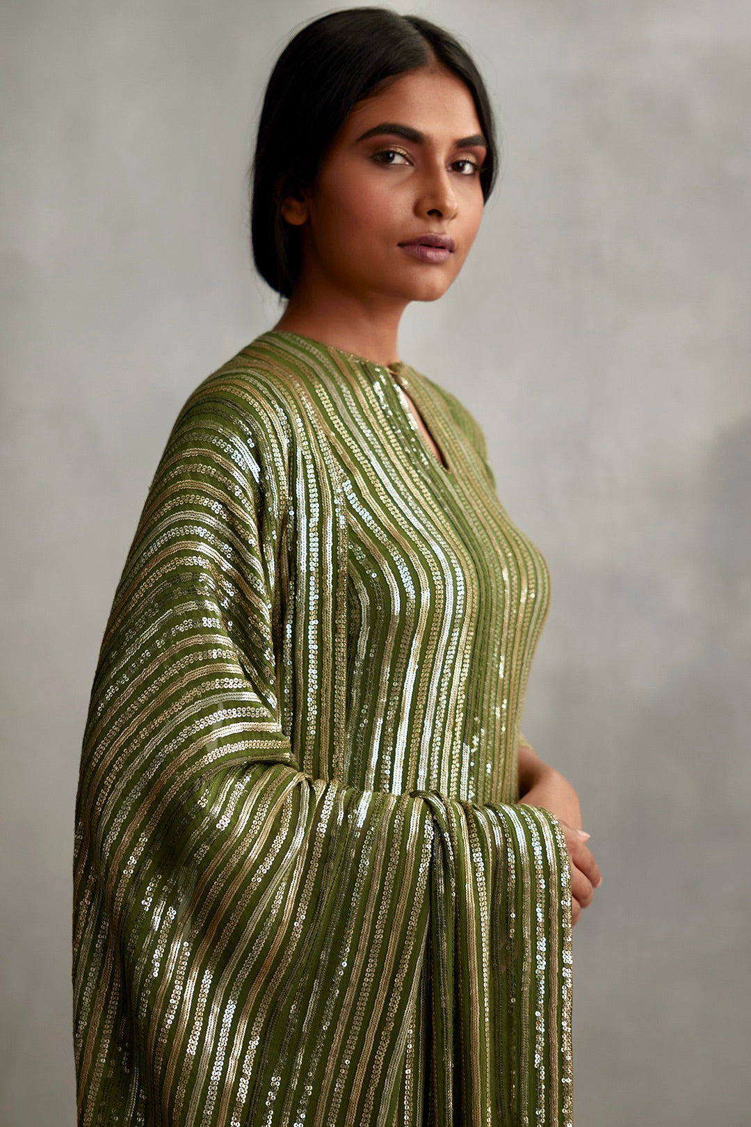 Gharara Set in mix small sequin embroidery