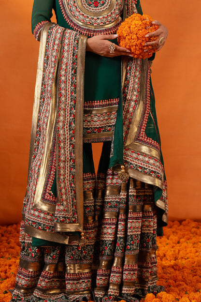 Gharara Set in Tribal Thread and Sequin Embroidery
