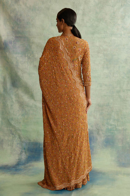 Gharara Set with Floral Thread Embroidery
