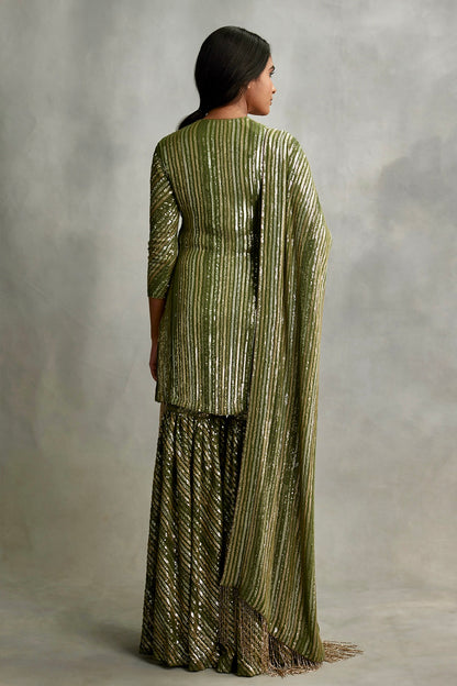 Gharara Set in mix small sequin embroidery