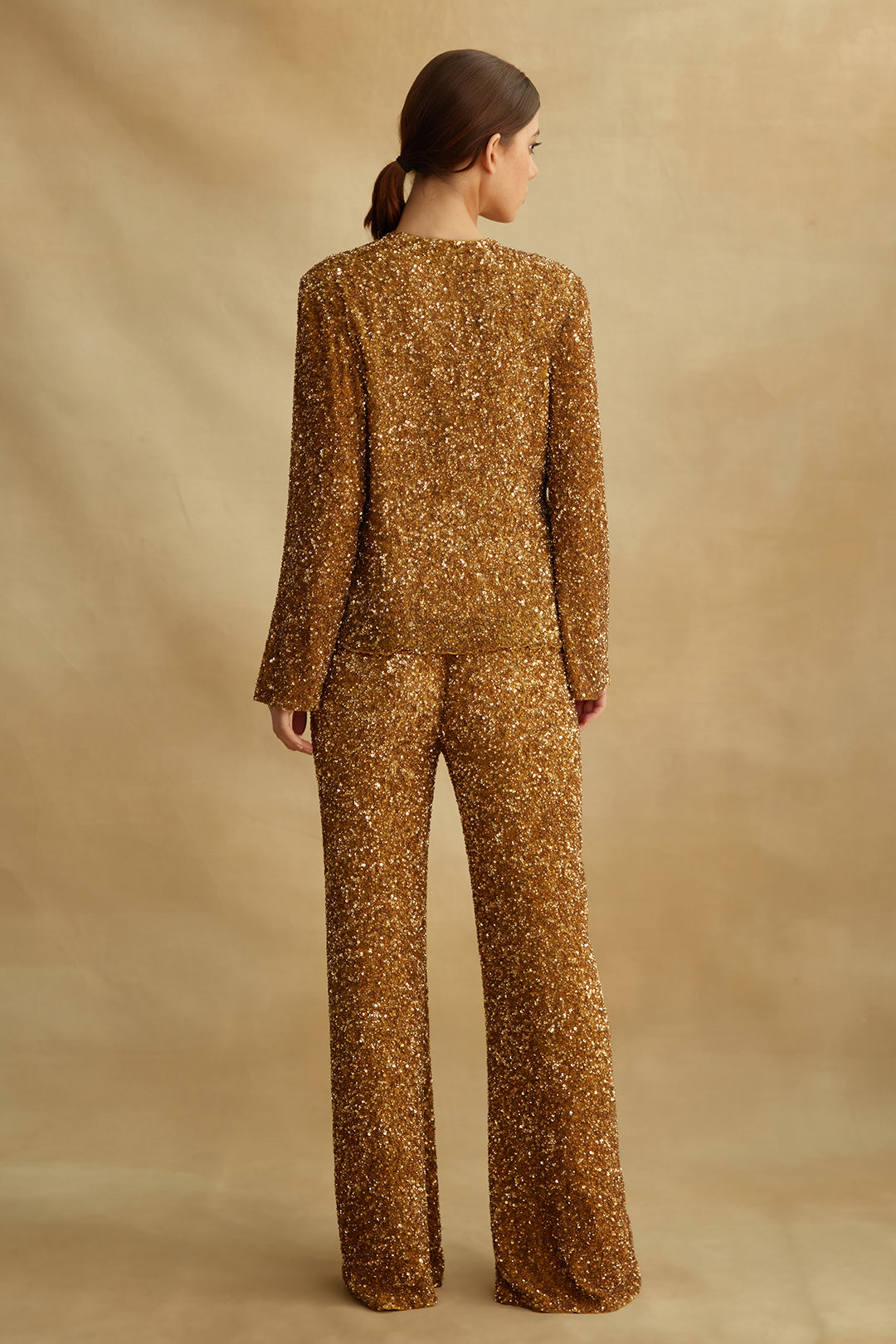 Jacket Set with Sequin Embroidery
