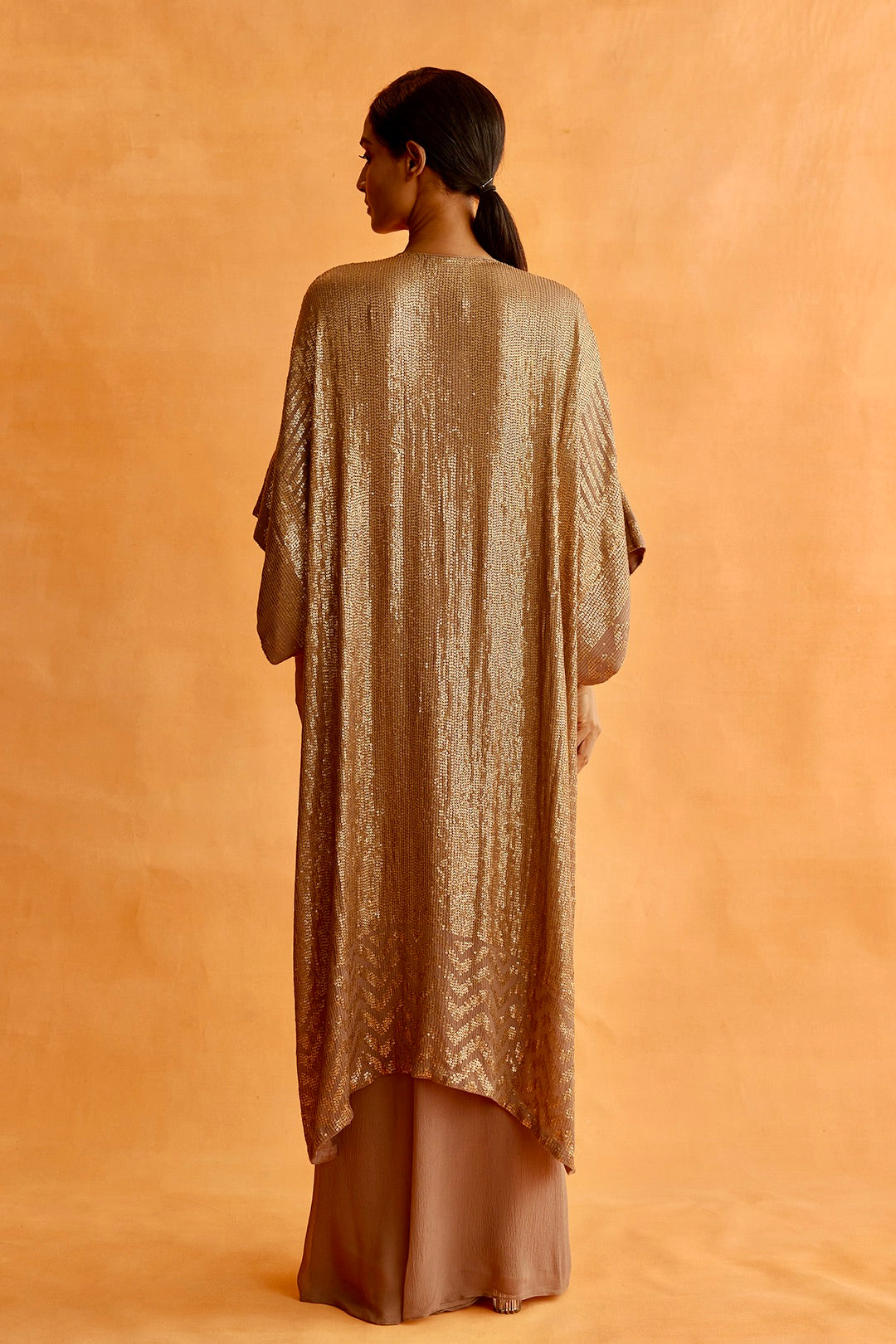 Kaftan Set in Small Sequin Embroidery