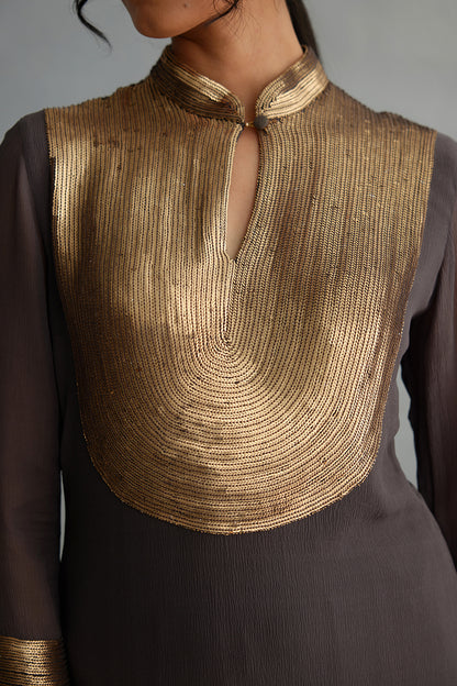 Gharara Set in gold sequin embroidery