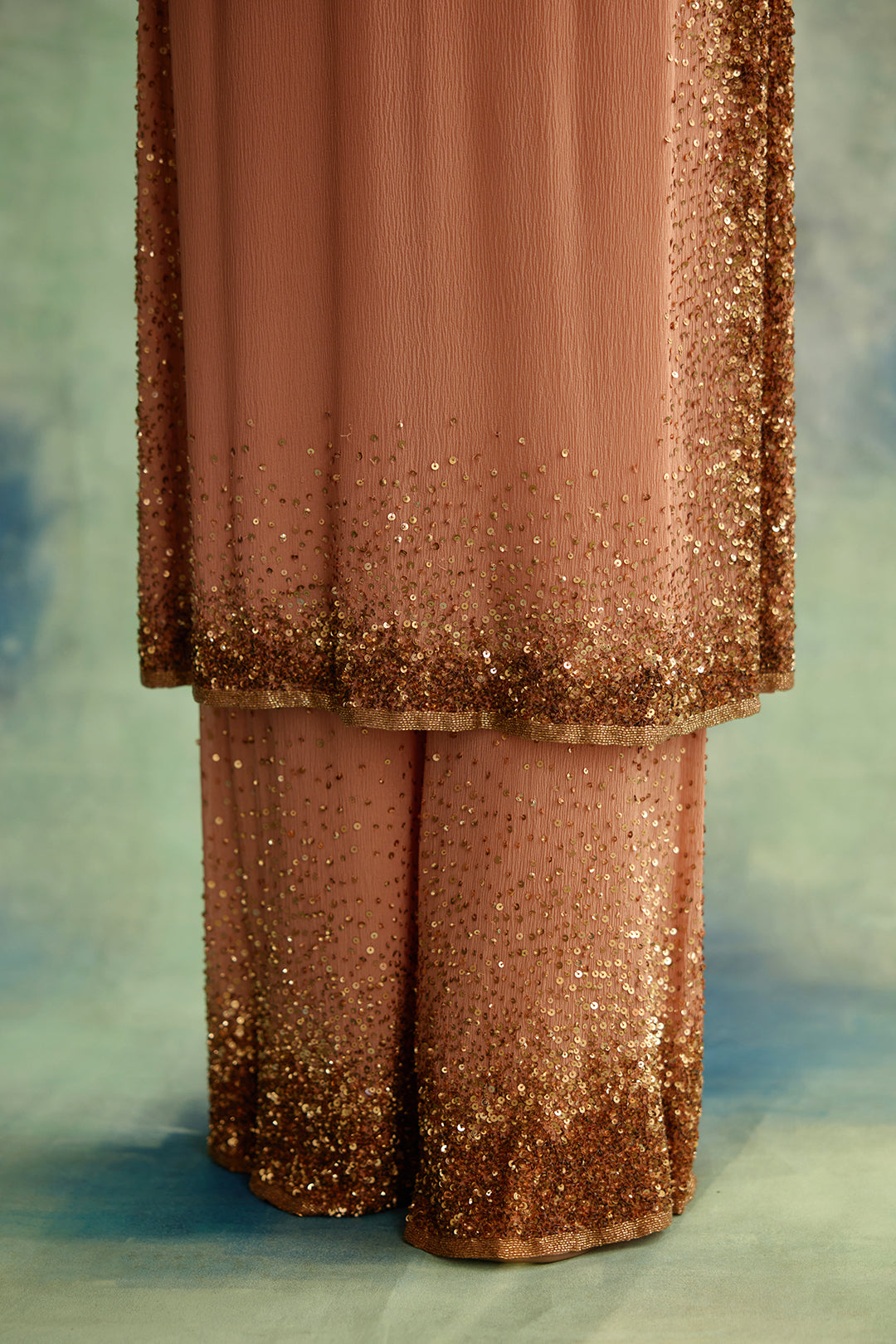 Kurta Set in Gold Sprinkle Sequin Embroidery
