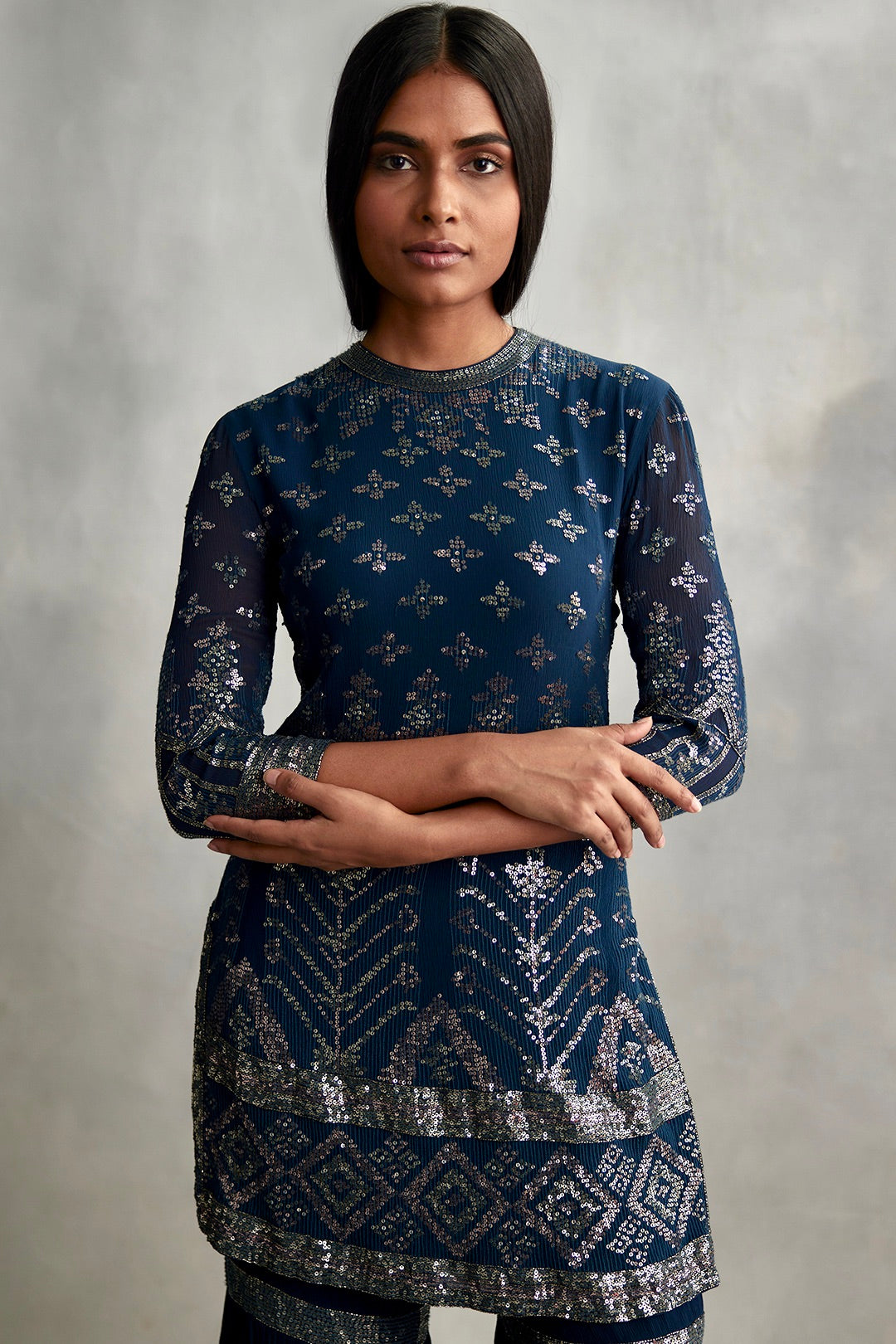 Gharara Set in small sequin embroidery