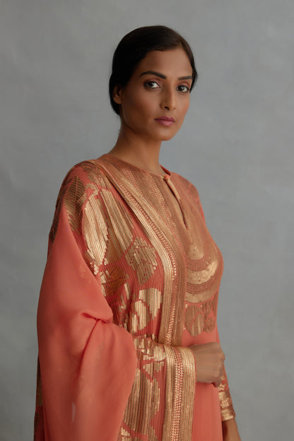 Kurta Set in berry design sequin embroidery