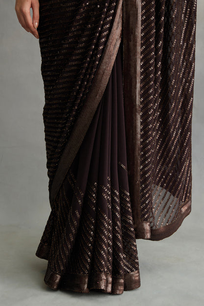 Sari Set with Tonal Sequin Embroidery