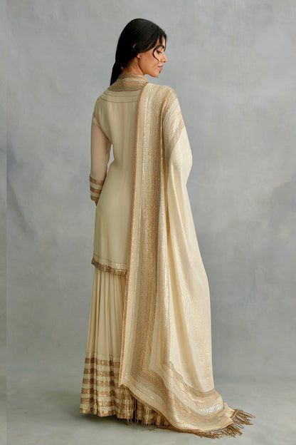 Gharara Set In Stripe and Sheeting Sequin