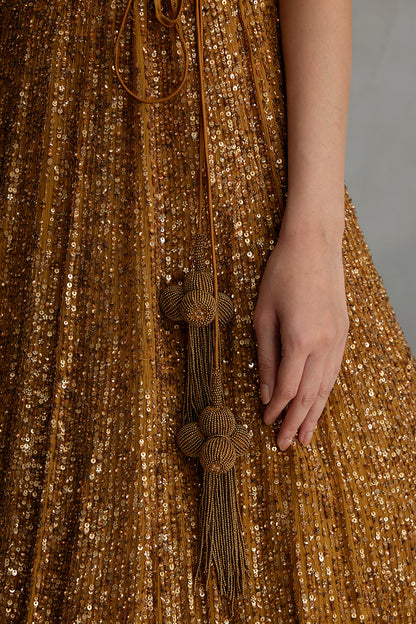Lehenga Set in all over Line Sequin Embroidery