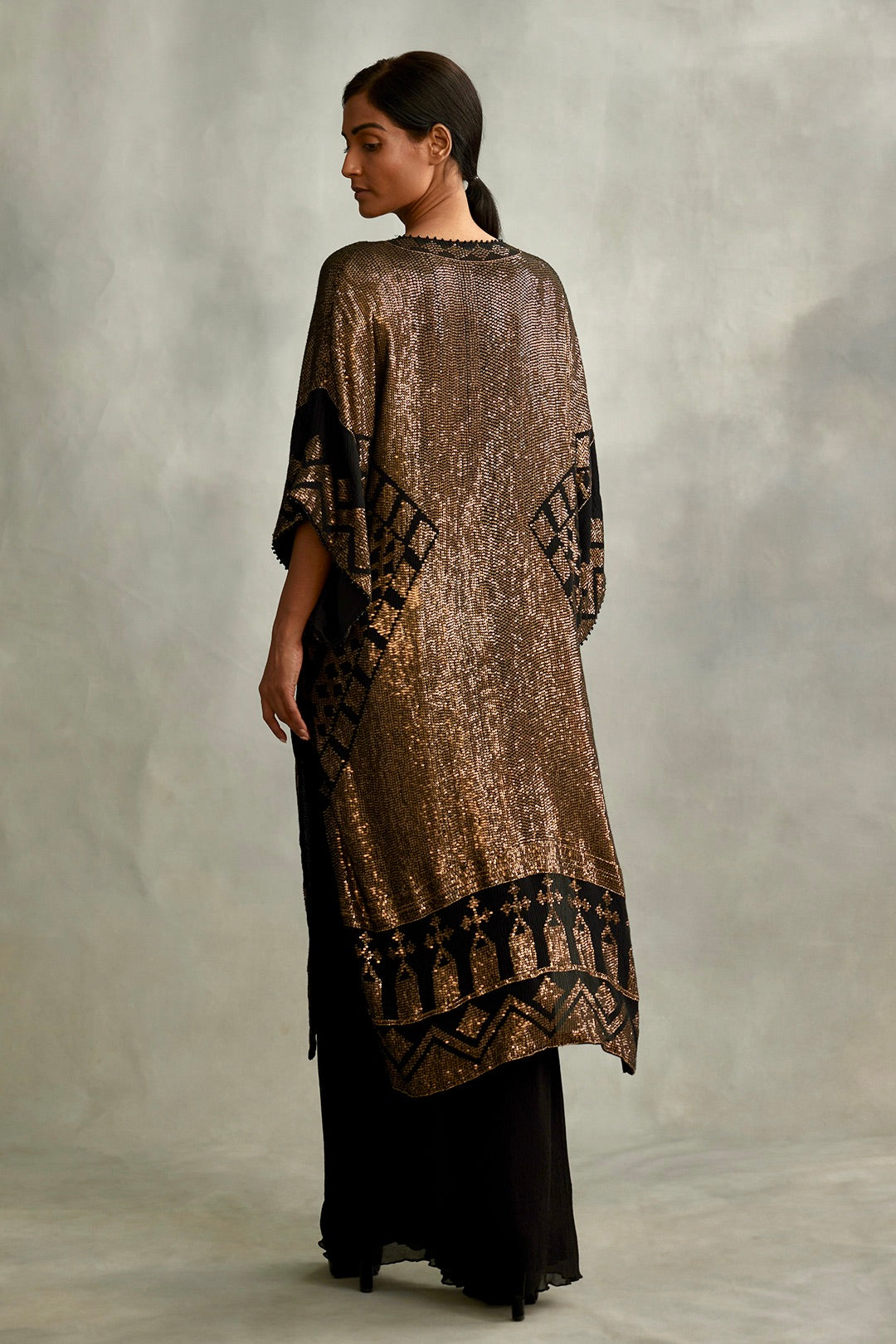 Kaftan Set in Small Sequin Embroidery