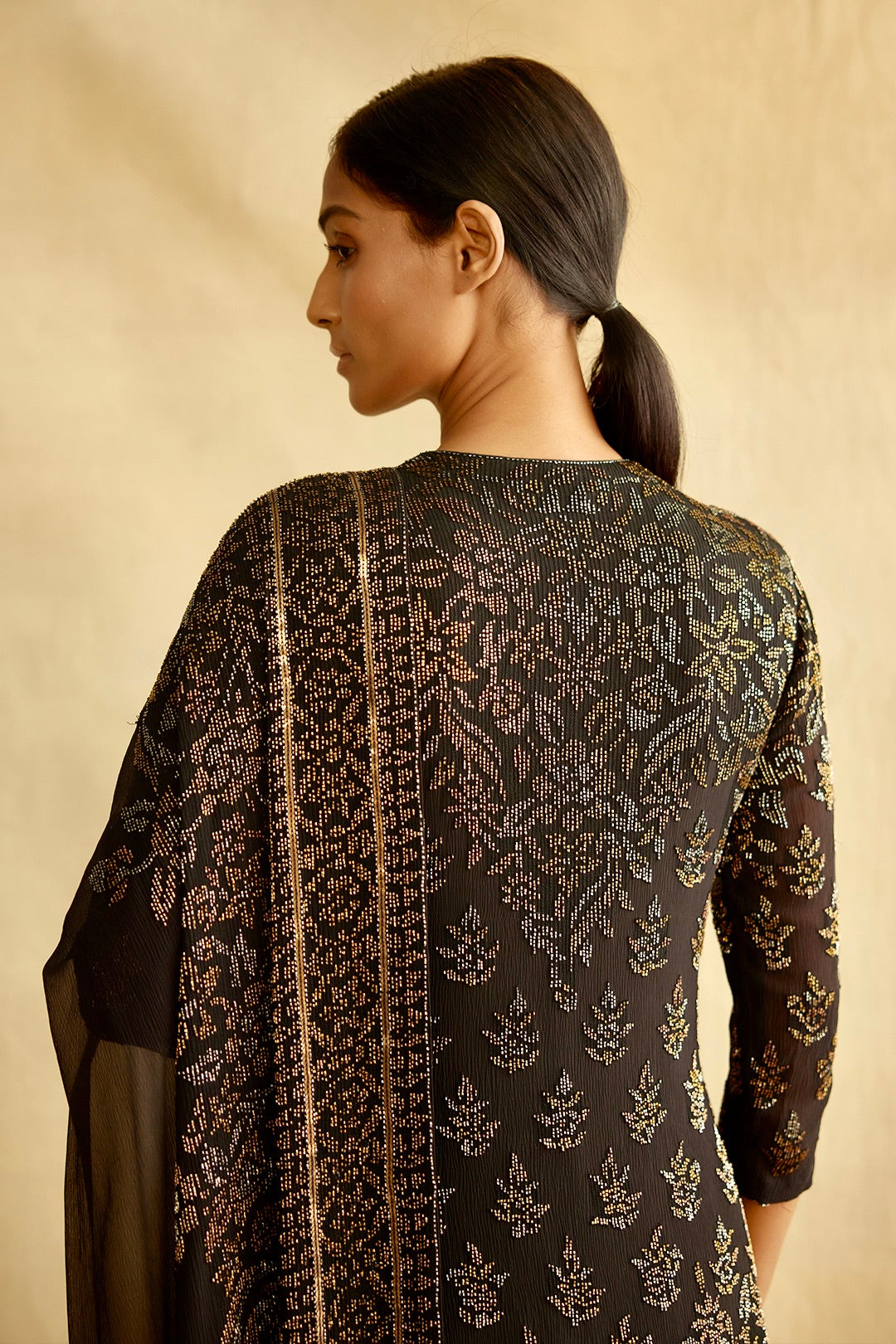 Gharara Set in spiral Bead work embroidery