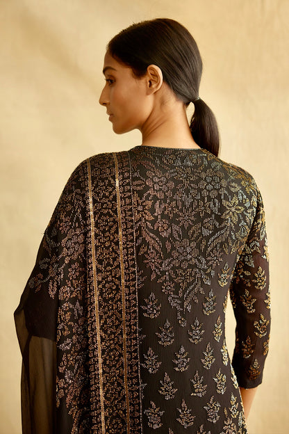Gharara Set in spiral Bead work embroidery