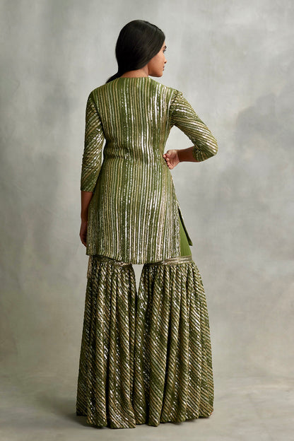 Gharara Set in mix small sequin embroidery
