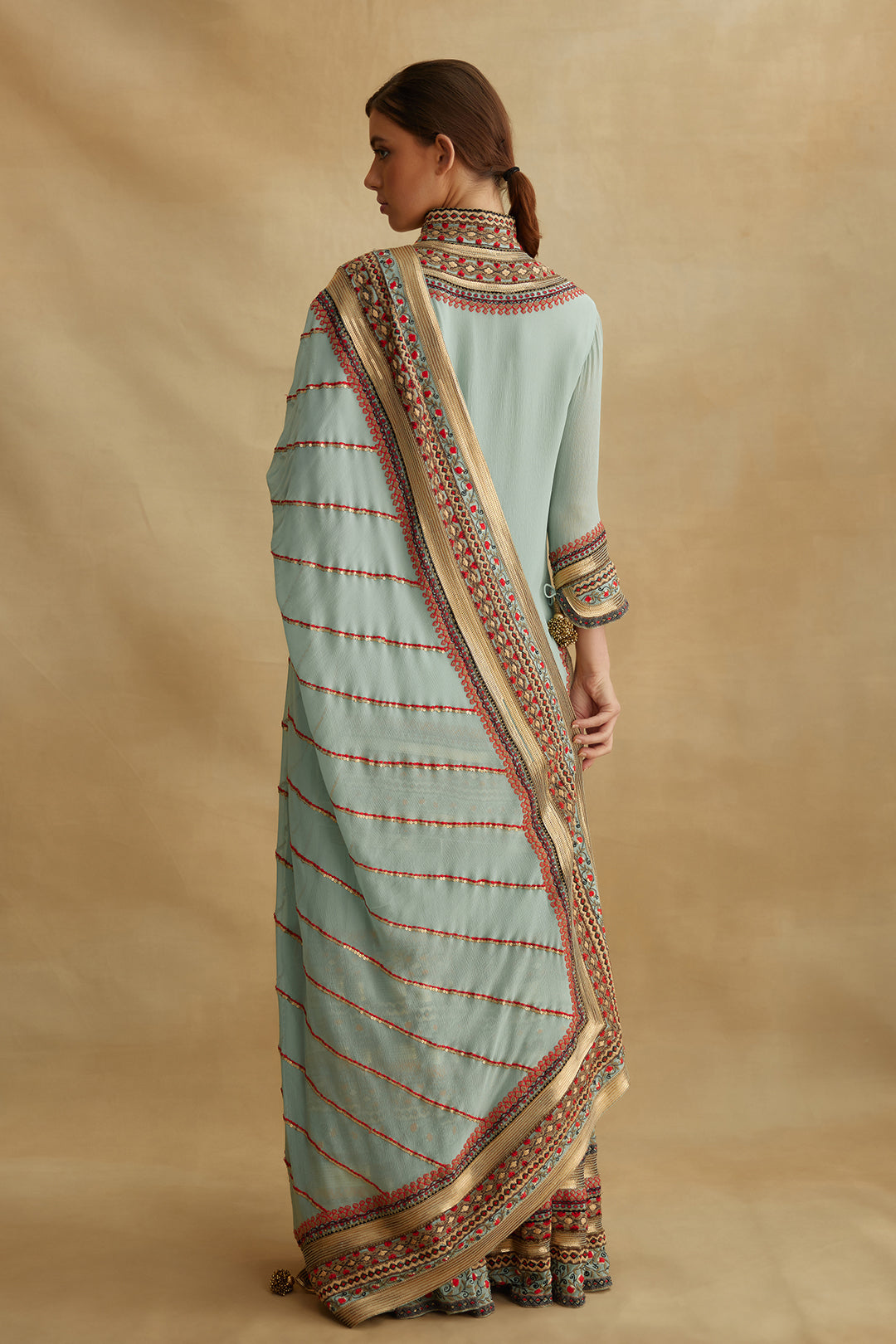 Gharara Set in Tribal Thread and Sequin Embroidery