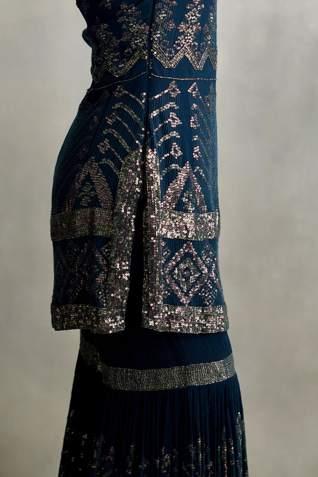 Gharara Set in small sequin embroidery