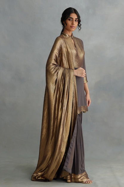 Gharara Set in gold sequin embroidery