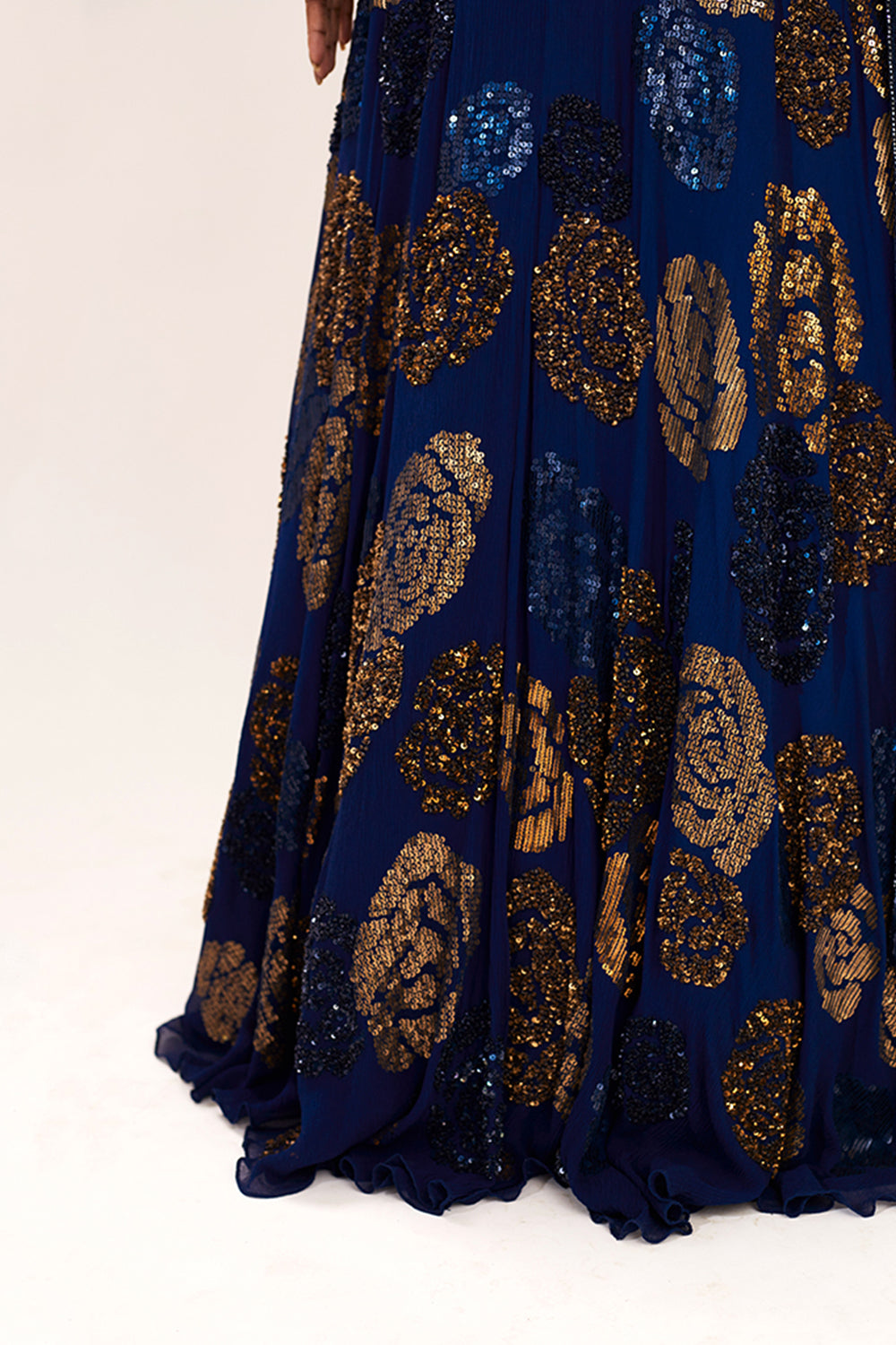 Lehenga Set in Rose Sequin Embroidery