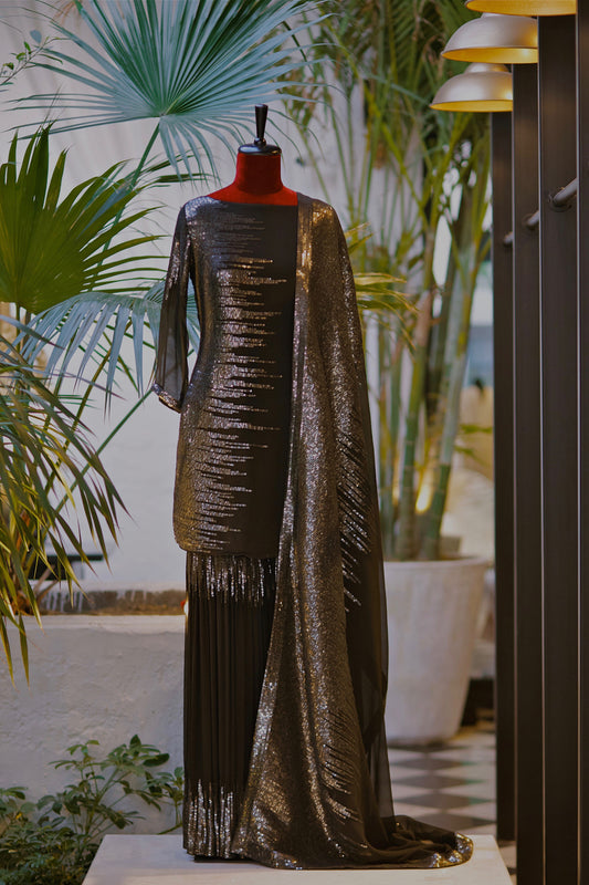 Gharara Set with Side Sequin embroidery