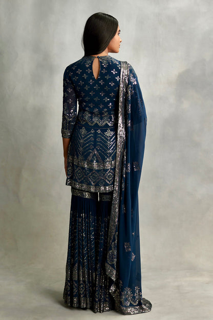 Gharara Set in small sequin embroidery