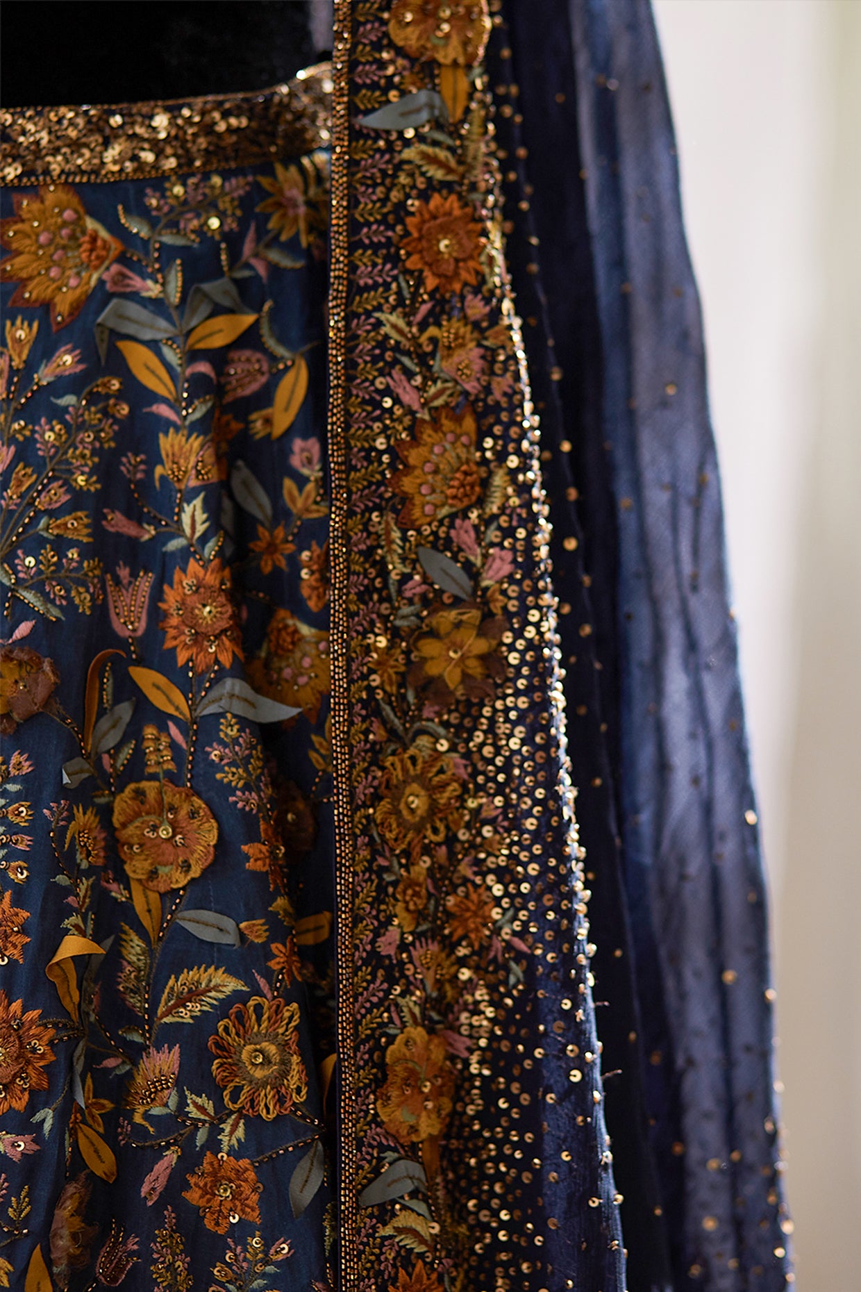 Lehenga Set in 3D Floral Embroidery