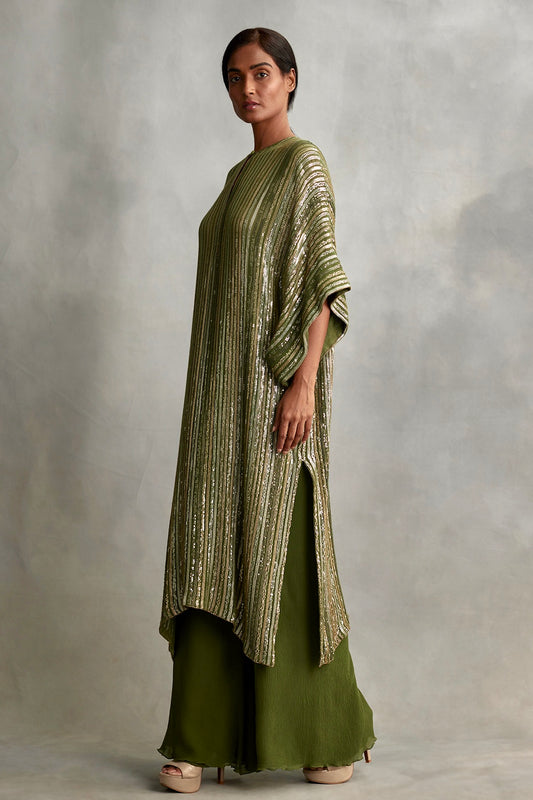 Kaftan Set in Small Sequin Embroidery