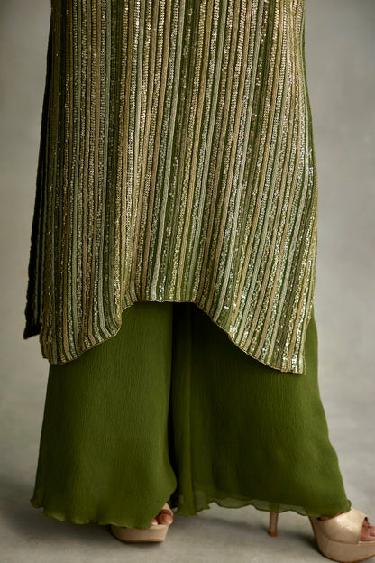 Kaftan Set in Small Sequin Embroidery
