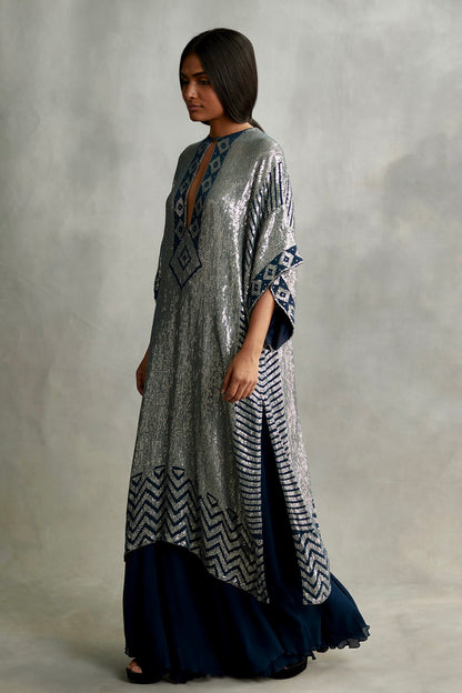 Kaftan set in Small Sequin Embroidery