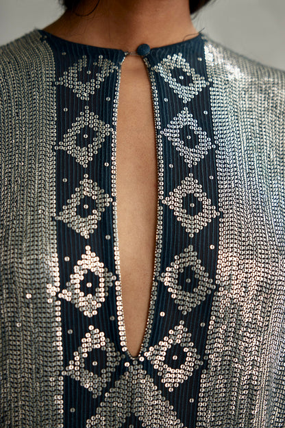 Kaftan set in Small Sequin Embroidery