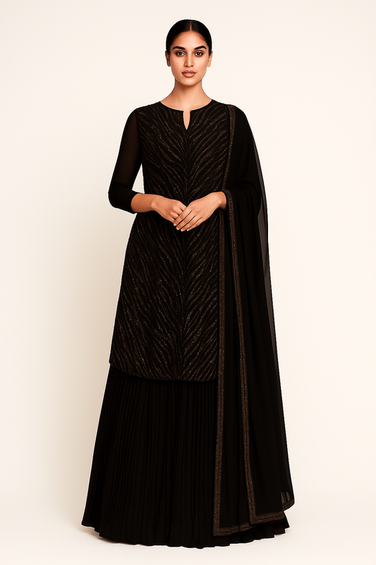 Kurta Set with Sequins Embroidery