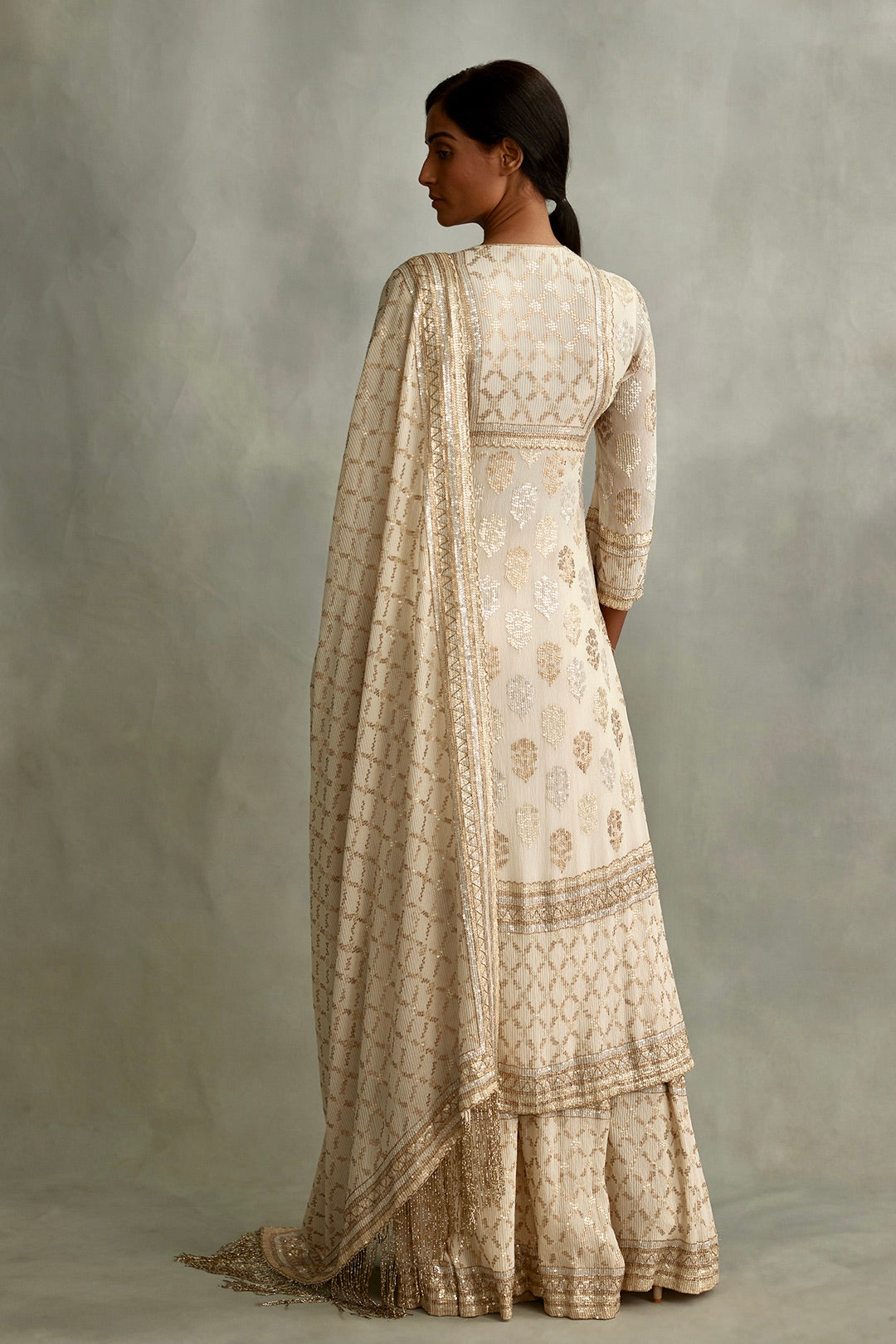 Kurta Set in lustrous small sequin embroidery