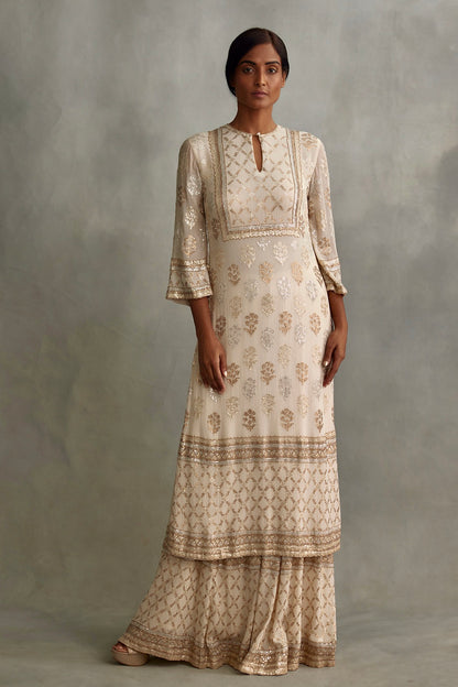 Kurta Set in lustrous small sequin embroidery