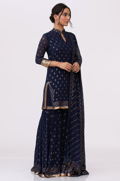 Gharara Set with Bandini inspired gold sequin Embroidery