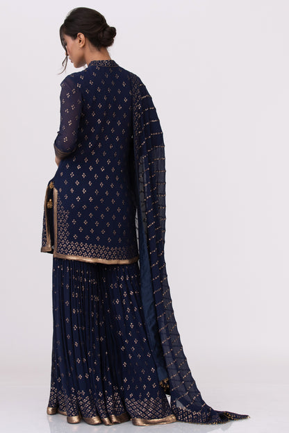 Gharara Set with Bandini inspired gold sequin Embroidery