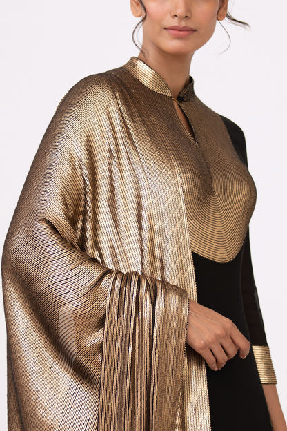 Gharara Set in Gold Sequin Embroidery