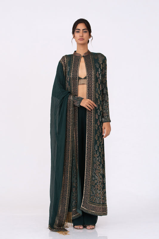 Jacket Set in Intricate Spiral Beadwork embroidery