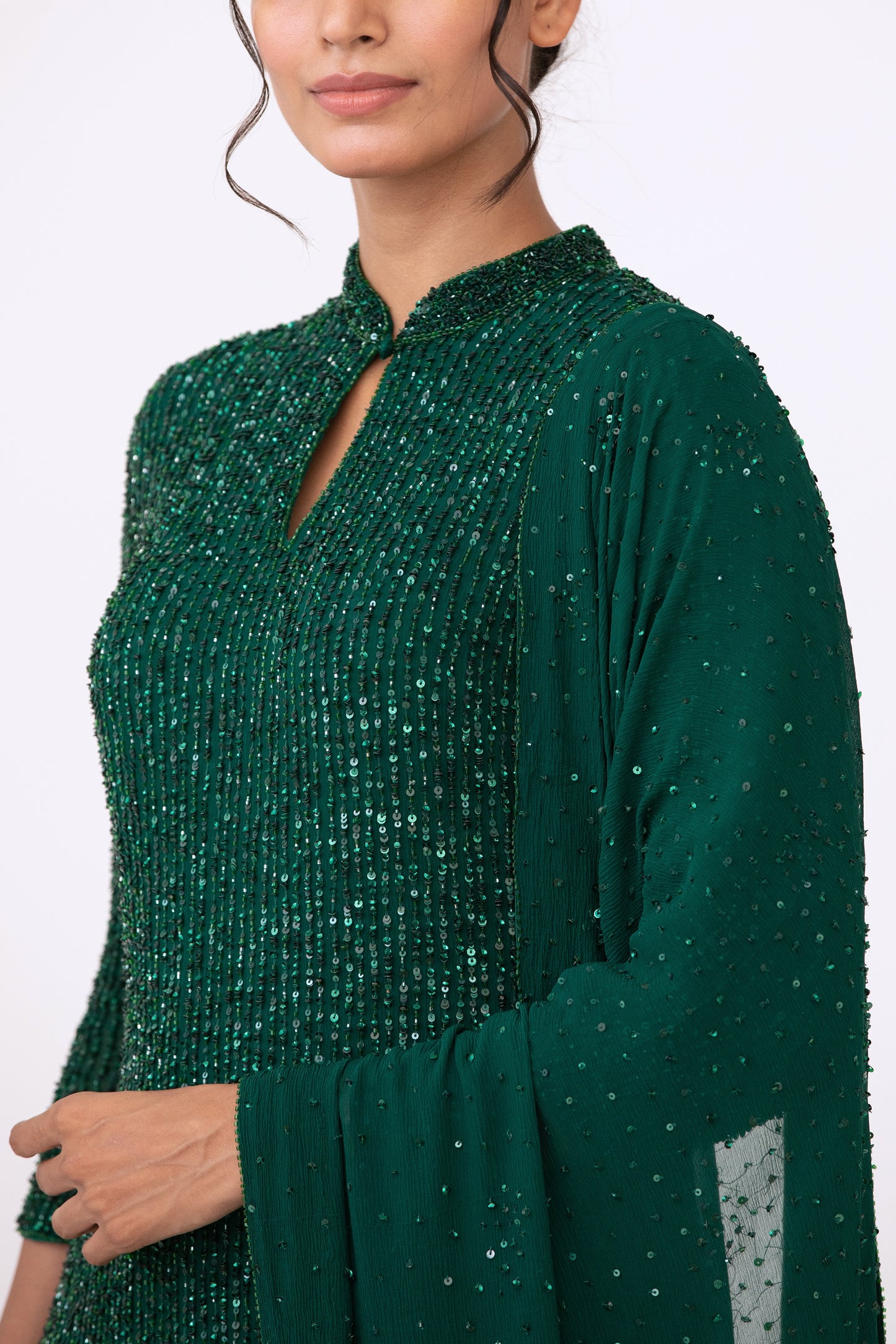 Kurta Set in Line Sequins Embroidery