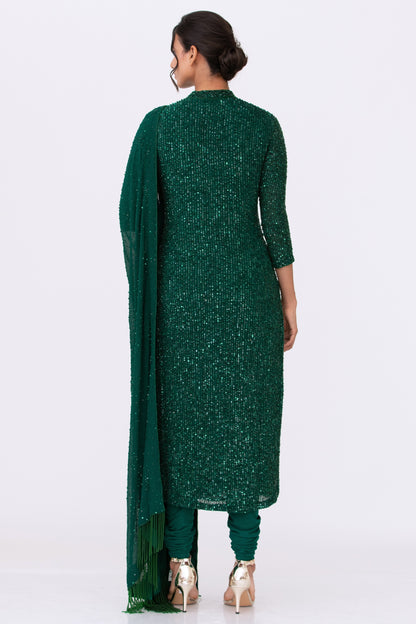 Kurta Set in Line Sequins Embroidery