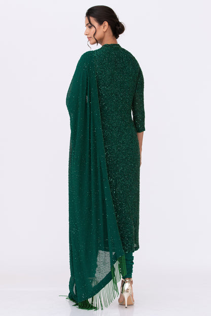 Kurta Set in Line Sequins Embroidery