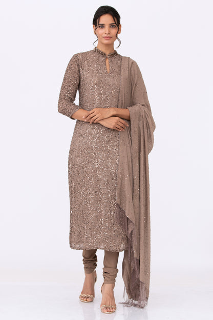 Kurta Set in Line Sequins Embroidery