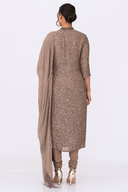 Kurta Set in Line Sequins Embroidery