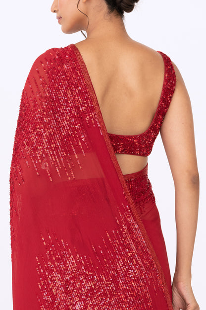 Sari Set in Tonal Sequin Embroidery