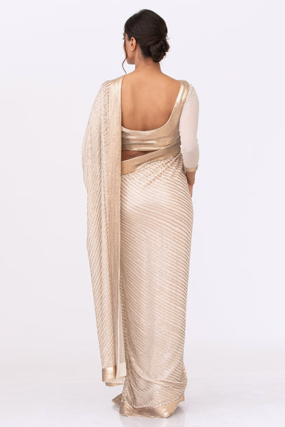 Sari Set in Gold Sequin Embroidery