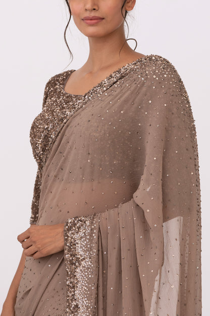 Sari Set with Tonal Sequins embroidery