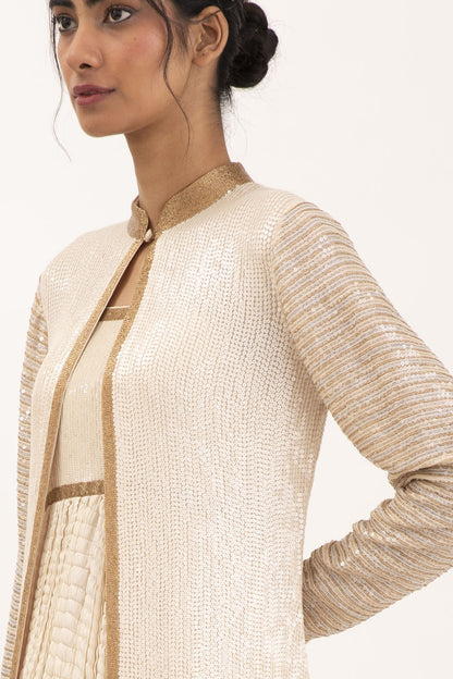 Jacket Set in Sequin Sheeted Embroidery