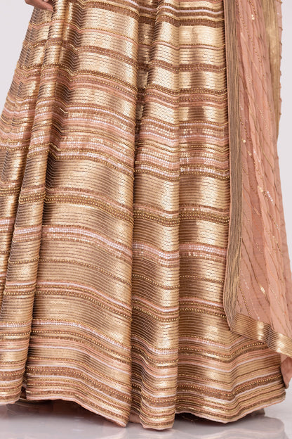 Lehenga Set in Gold Sequin Embroidery