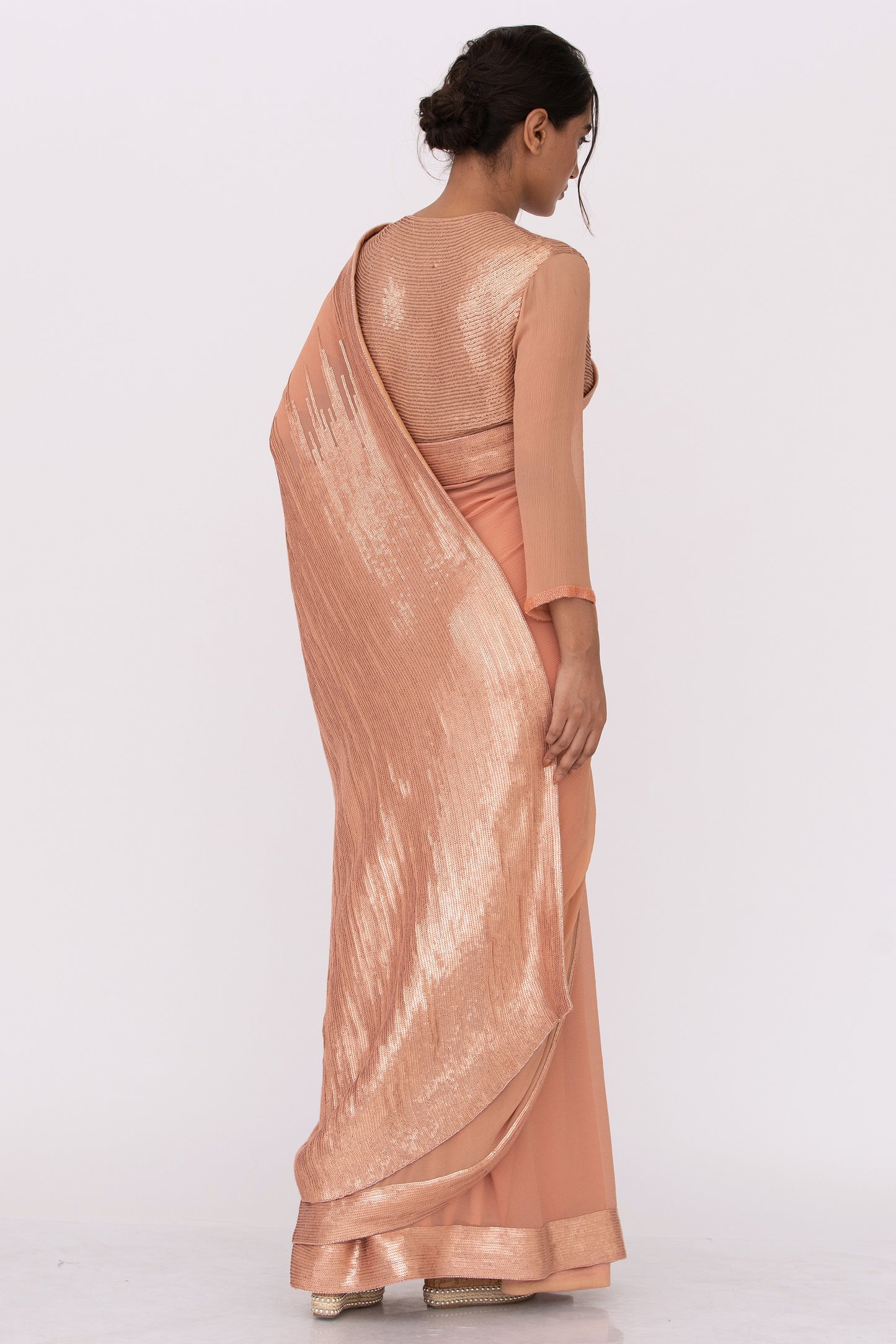 Sari Set in Metallic Sequin Embroidery