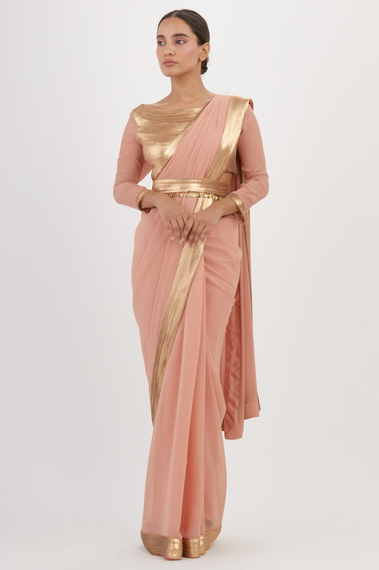 Sari Set in Clasic Gold Border