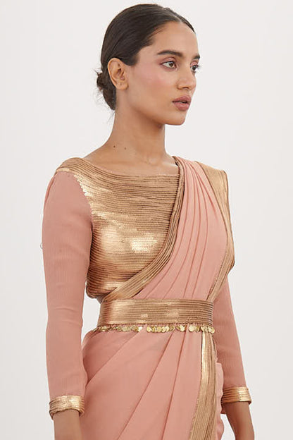 Sari Set in Clasic Gold Border