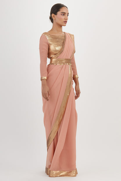 Sari Set in Clasic Gold Border