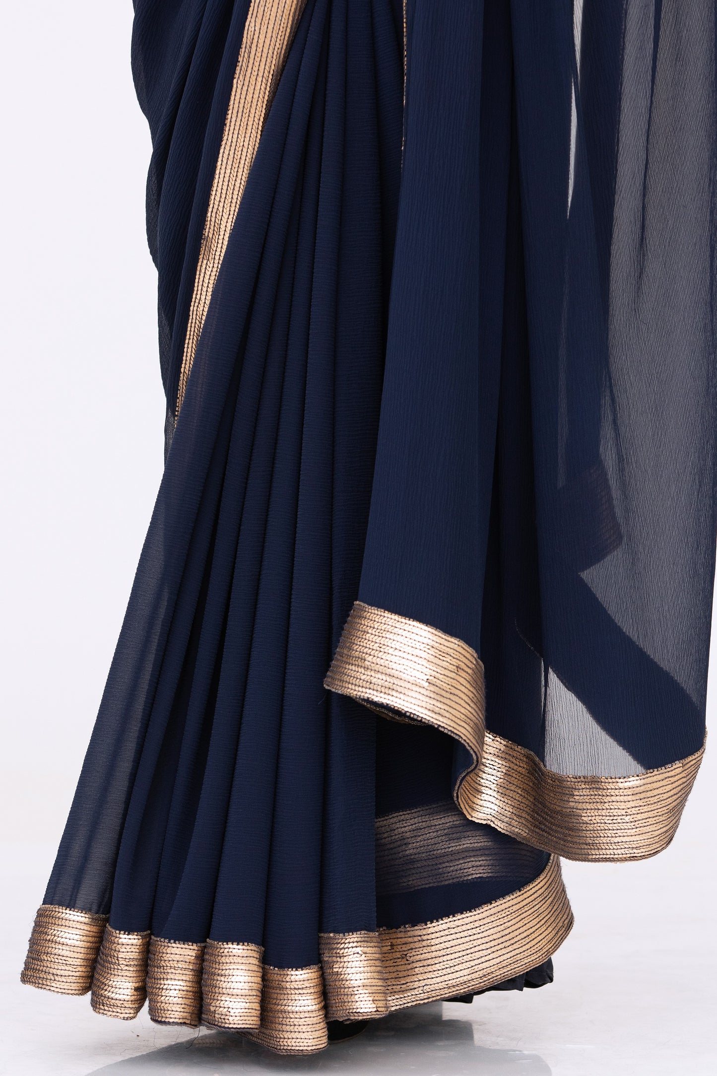 Sari Set in Gold Sequin Embroidery